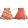 Sanskriti Vintage Orange Sarees Pure Georgette Silk Printed Sari Craft Fabric