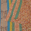 Sanskriti Vintage Sarees Orange Pure Georgette Silk Printed Sari Craft Fabric