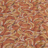 Sanskriti Vintage Sarees Orange Pure Georgette Silk Printed Sari Craft Fabric