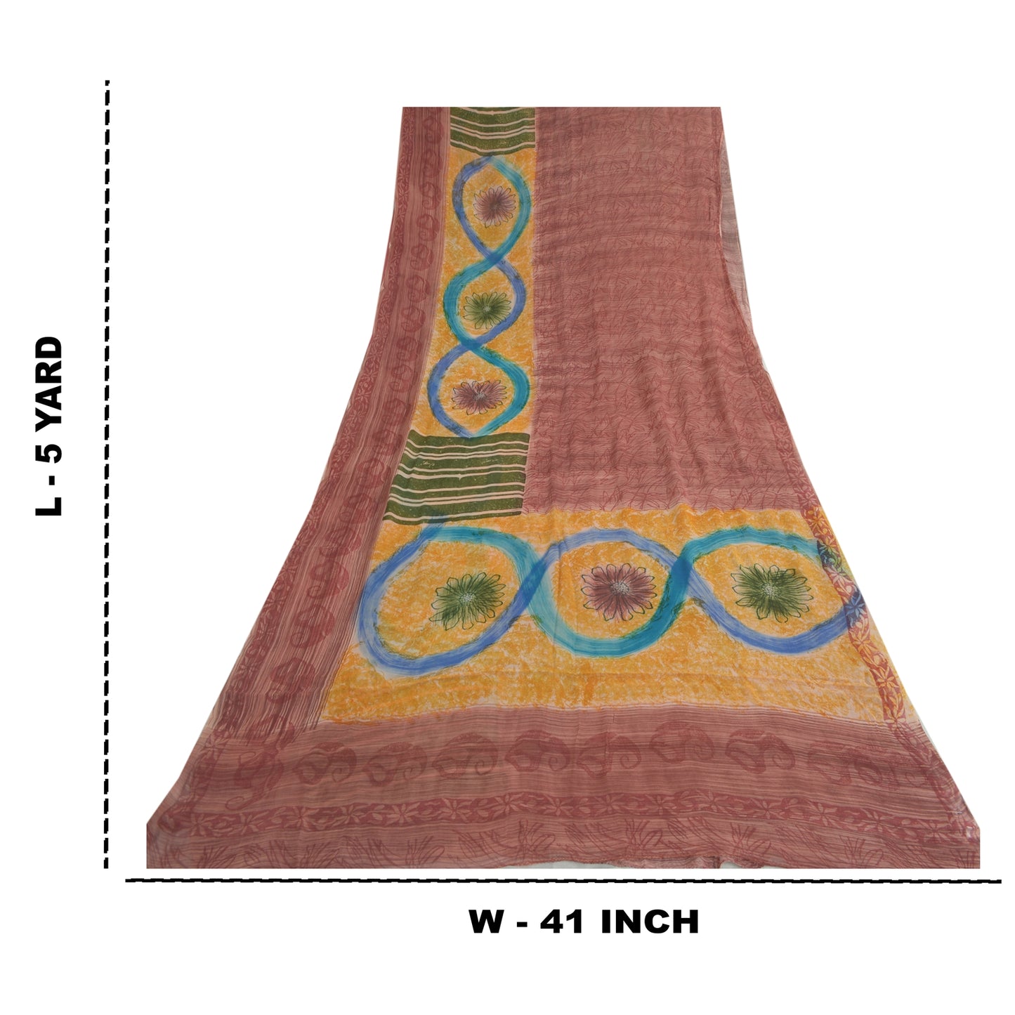 Sanskriti Vintage Dark Red Sarees Printed Pure Georgette Silk Sari Craft Fabric