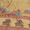 Sanskriti Vintage Cream Sarees 100% Pure Georgette Silk Printed Sari 5 Yd Sustainable Fabric
