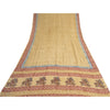 Sanskriti Vintage Cream Sarees 100% Pure Georgette Silk Printed Sari 5 Yd Sustainable Fabric