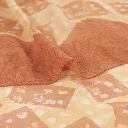 Sanskriti Vintage Peach Sarees Pure Georgette Silk Printed Sari 5yd Craft Fabric