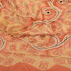Sanskriti Vintage Peach Sarees Pure Georgette Silk Printed Sari 5yd Craft Fabric