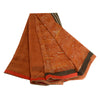 Sanskriti Vintage Orange Sarees Pure Georgette Silk Printed Sari Craft Fabric