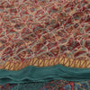 Sanskriti Vintage Sarees Red Pure Georgette Silk Printed Sari 5Yd Craft Fabric