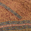 Sanskriti vintage Sarees Brown Pure Georgette Silk Printed Sari 5yd Craft Fabric