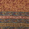 Sanskriti vintage Sarees Brown Pure Georgette Silk Printed Sari 5yd Craft Fabric