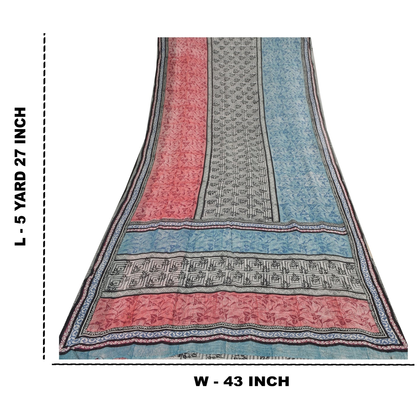 Sanskriti Vintage Sarees Pure Georgette Silk Printed Indian Sari Craft Fabric
