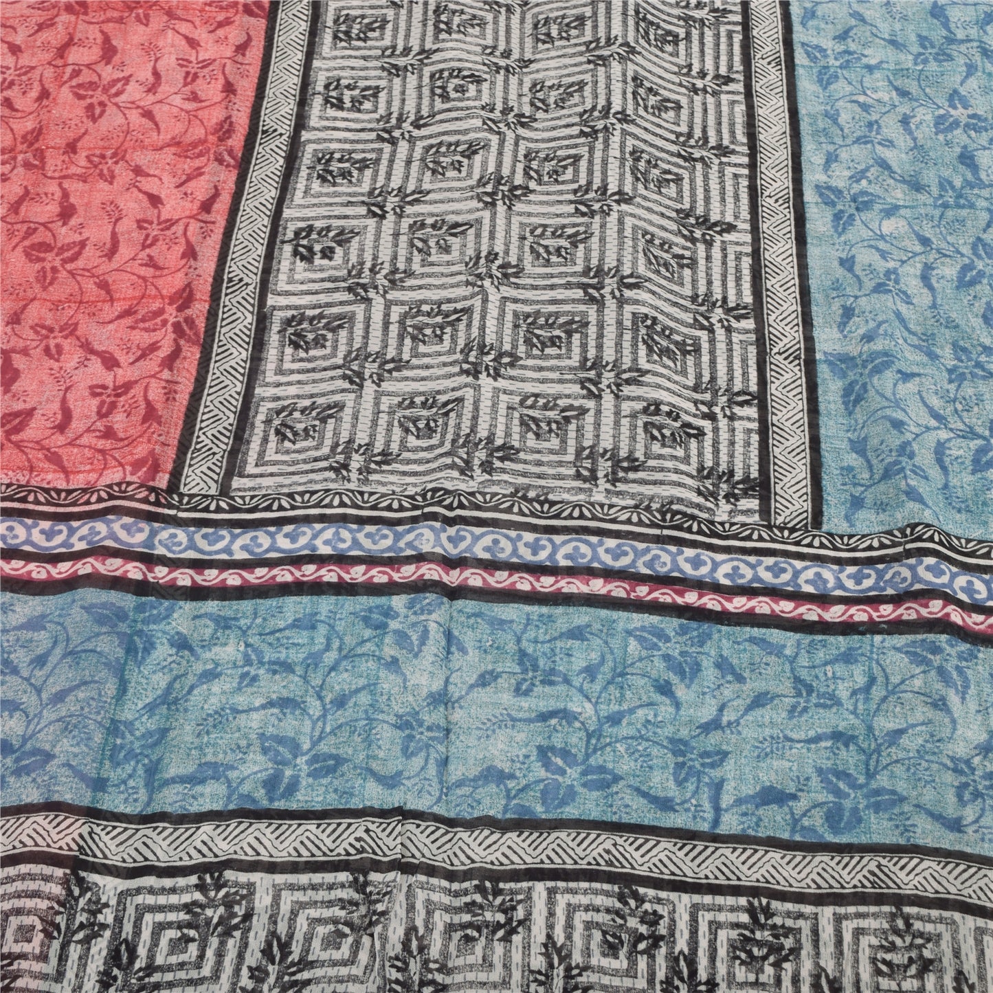 Sanskriti Vintage Sarees Pure Georgette Silk Printed Indian Sari Craft Fabric