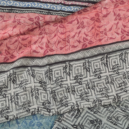 Sanskriti Vintage Sarees Pure Georgette Silk Printed Indian Sari Craft Fabric