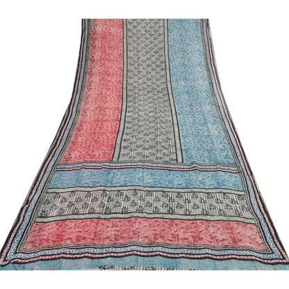 Sanskriti Vintage Sarees Pure Georgette Silk Printed Indian Sari Craft Fabric