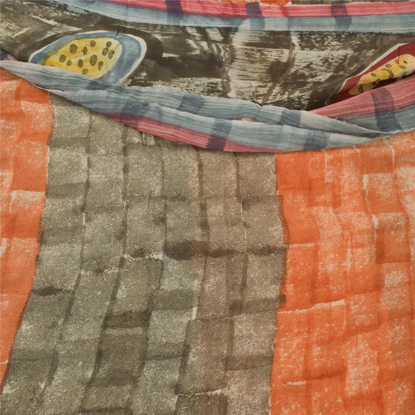 Sanskriti Vintage Pink Sarees Printed Zari Pure Georgette Silk Sari Craft Fabric