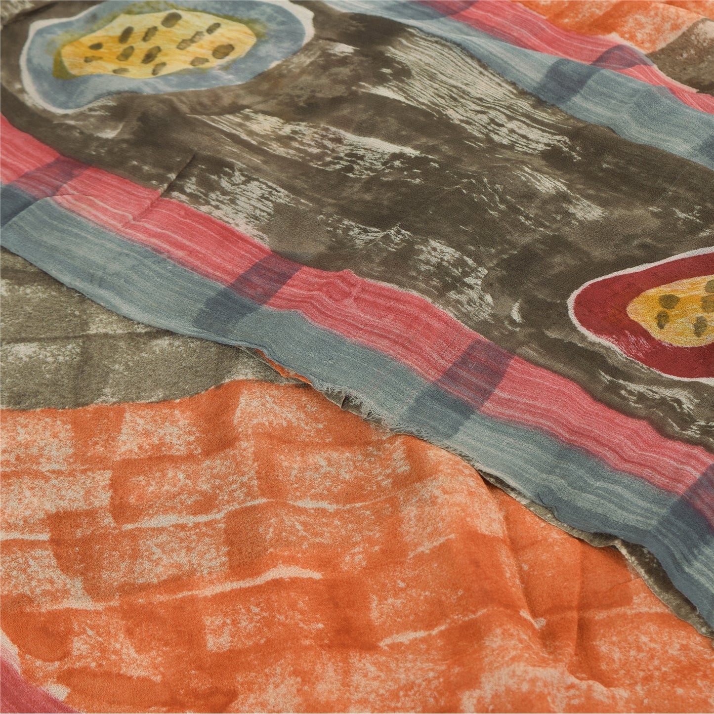 Sanskriti Vintage Pink Sarees Printed Zari Pure Georgette Silk Sari Craft Fabric