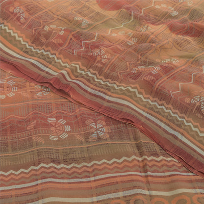 Sanskriti Vintage Multi Sarees Pure Georgette Silk Printed Sari 5yd Craft Fabric