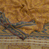 Sanskriti Vintage Sarees Yellow Sewing Fabric Pure Georgette Silk Printed Sari