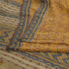 Sanskriti Vintage Sarees Yellow Sewing Fabric Pure Georgette Silk Printed Sari