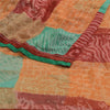 Sanskriti Vintage Sari Indian Multi Indian Georgette Printed Sarees Craft Fabric