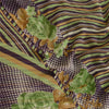 Sanskriti Vintage Purple Indian Sari Printed Georgette Sarees Soft Craft Fabric