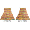 Sanskriti Vintage Indian Sari Multi Printed Georgette Sarees Craft 5 Yard Fabric