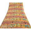 Sanskriti Vintage Indian Sari Multi Printed Georgette Sarees Craft 5 Yard Fabric