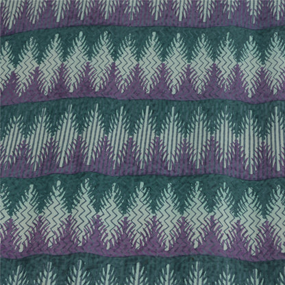 Sanskriti Vintage Purple/Green Sarees Pure Georgette Silk Printed Sari Fabric