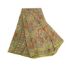 Sanskriti Vintage Multi Sarees Zari Border Printed Chiffon Sari Craft Fabric