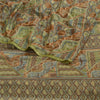 Sanskriti Vintage Multi Sarees Zari Border Printed Chiffon Sari Craft Fabric