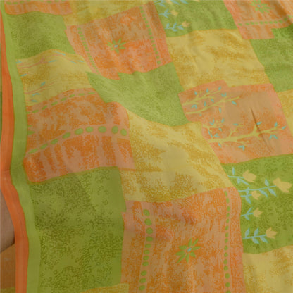 Sanskriti Vintage Indian Sari Pure Georgette Silk Sewing Printed Sarees Fabric