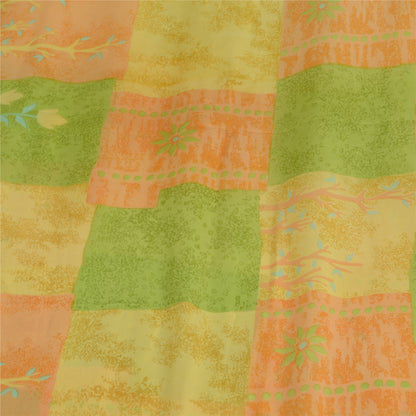 Sanskriti Vintage Indian Sari Pure Georgette Silk Sewing Printed Sarees Fabric