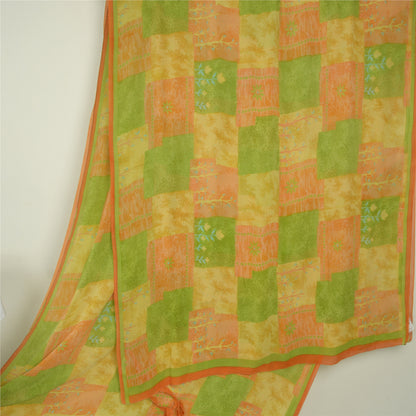 Sanskriti Vintage Indian Sari Pure Georgette Silk Sewing Printed Sarees Fabric