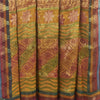 Sanskriti Vintage Saffron Sarees Print Pure Georgette Sari 6 YD Craft Fabric