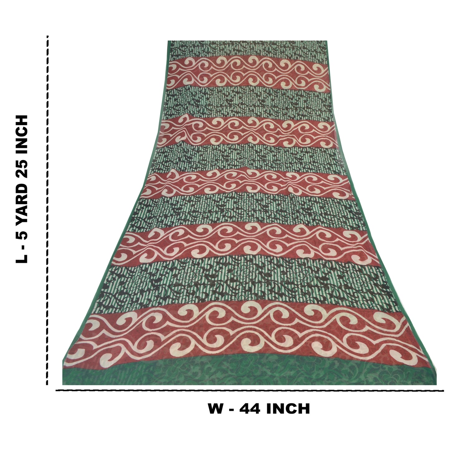 Sanskriti Vintage Blend Georgette Silk Indian Multicolor Printed Sarees 5 Yd Sewing Fabric Create-Floral Dresses,Skirts, Tops, Projects
