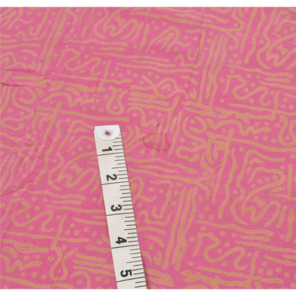 Sanskriti Vintage Pink Saree Pure Georgette Silk Printed Sari Craft 5 Yd Fabric