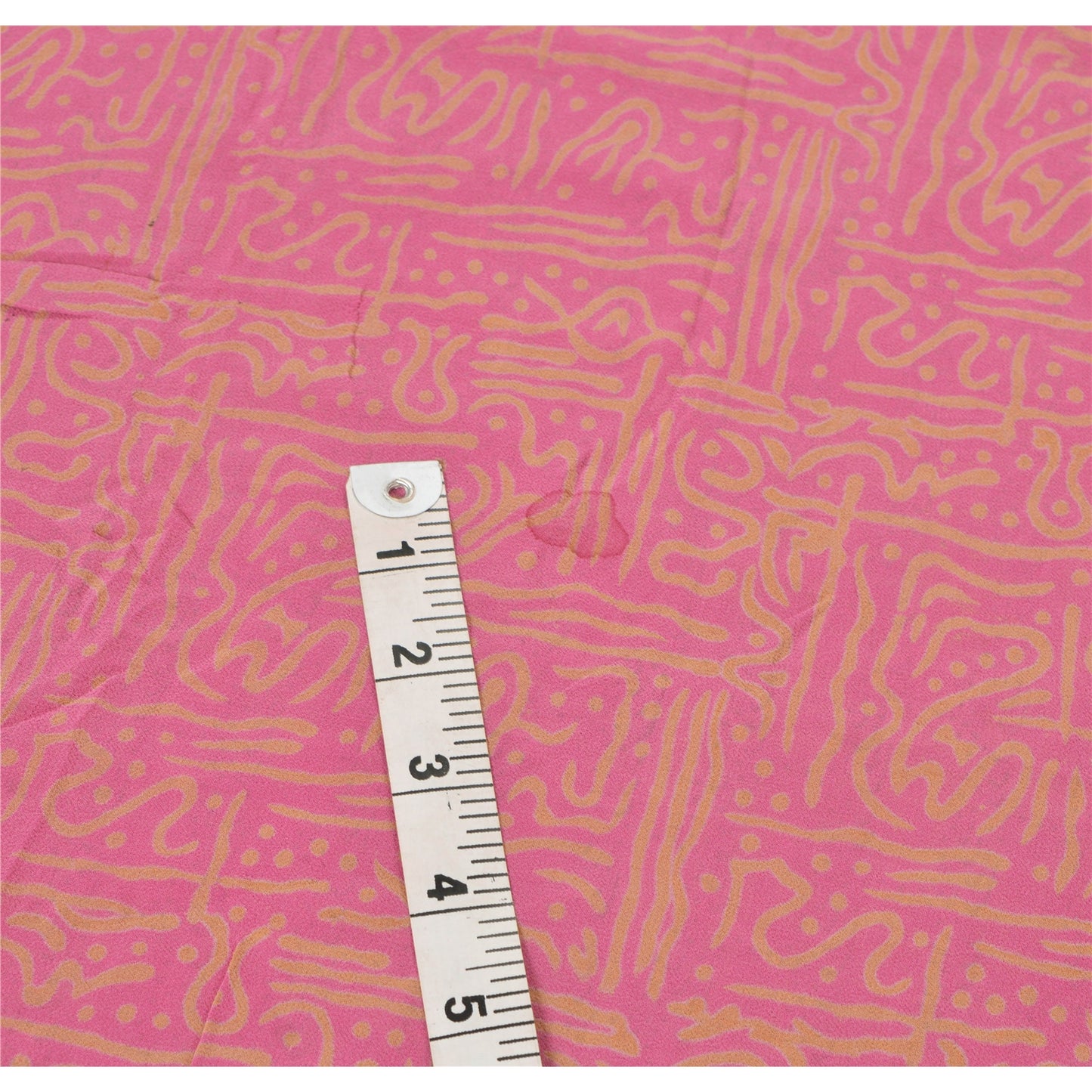 Sanskriti Vintage Pink Saree Pure Georgette Silk Printed Sari Craft 5 Yd Fabric
