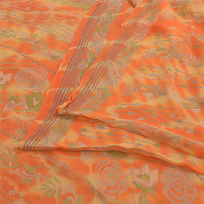 Sanskriti Vintage Leheria Sarees Pure Georgette Silk Printed Sari Craft Fabric