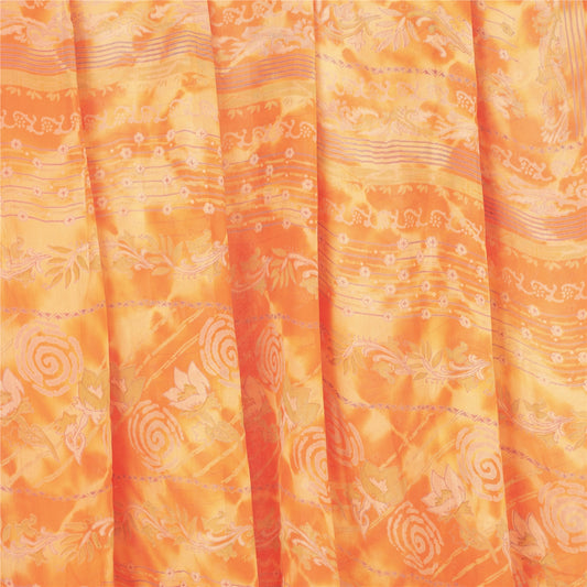 Sanskriti Vintage Leheria Sarees Pure Georgette Silk Printed Sari Craft Fabric