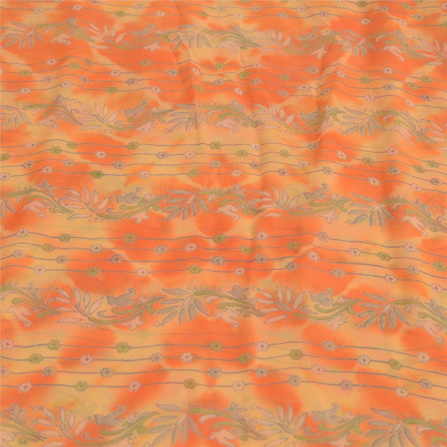 Sanskriti Vintage Leheria Sarees Pure Georgette Silk Printed Sari Craft Fabric