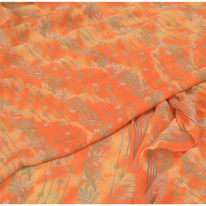 Sanskriti Vintage Leheria Sarees Pure Georgette Silk Printed Sari Craft Fabric