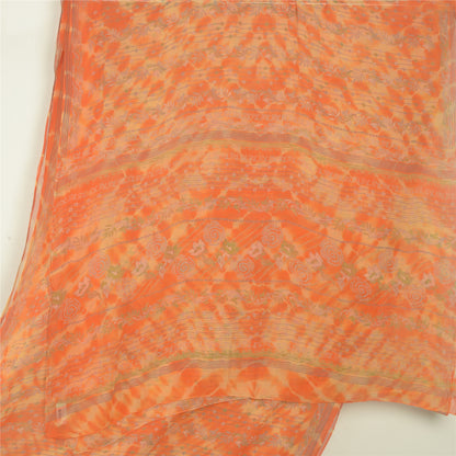 Sanskriti Vintage Leheria Sarees Pure Georgette Silk Printed Sari Craft Fabric