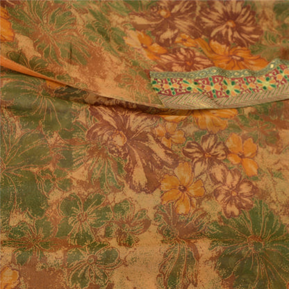 Sanskriti Vintage Multi Indian Sarees Pure Georgette Printed Sari Craft Fabric