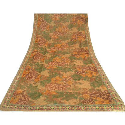 Sanskriti Vintage Multi Indian Sarees Pure Georgette Printed Sari Craft Fabric