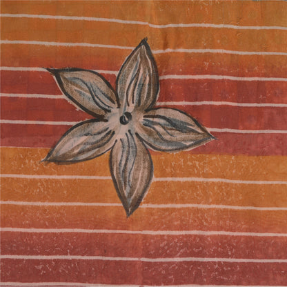 Sanskriti Vintage Saree Blend Georgette Floral Printed Sari Craft Decor Sustainable Fabric