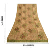 Sanskriti Vintage Brown Indian Sarees Chiffon Printed Sari Floral Craft Fabric