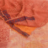 Sanskriti Vintage Orange & Peach Sarees Blend Chiffon Printed Sari 5yd Fabric