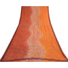 Sanskriti Vintage Orange & Peach Sarees Blend Chiffon Printed Sari 5yd Fabric