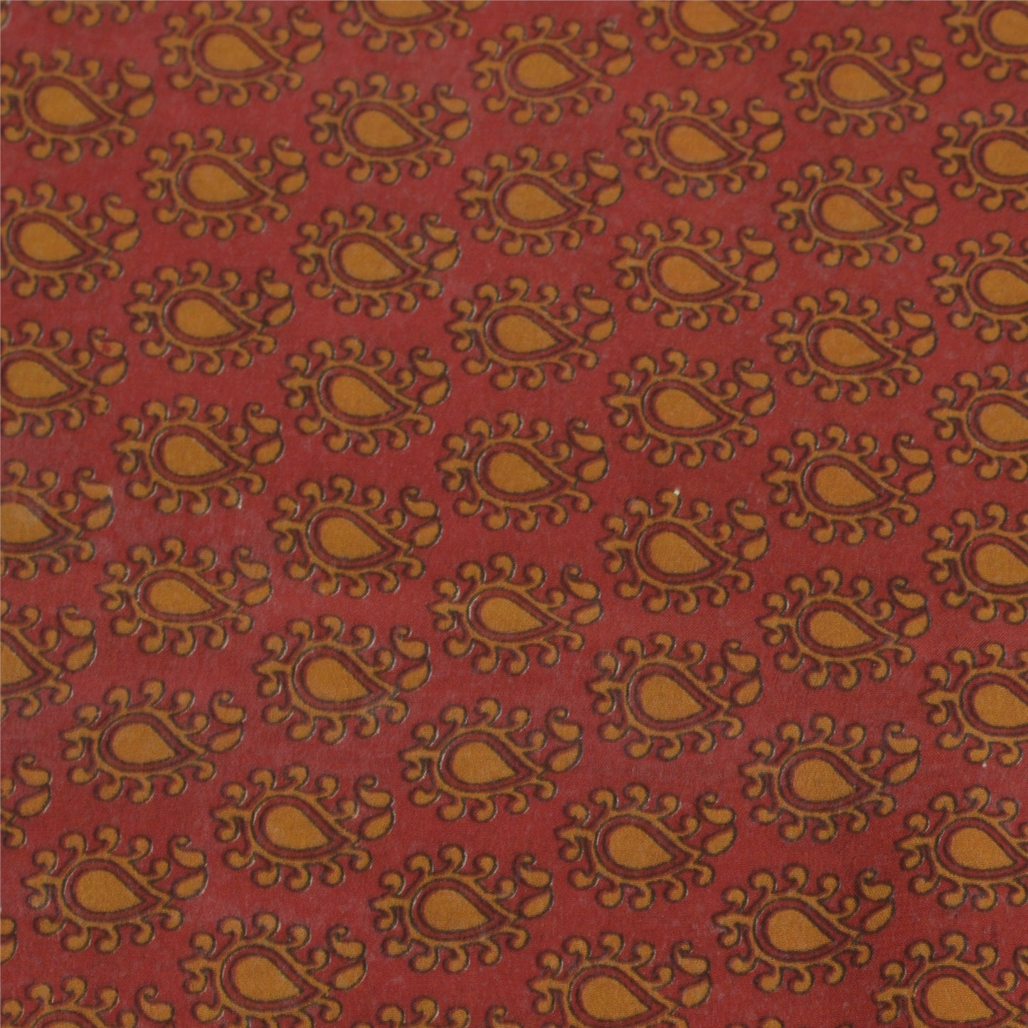 Sanskriti Vintage Dark Red Sarees Blend Georgette Printed Sari Craft Fabric