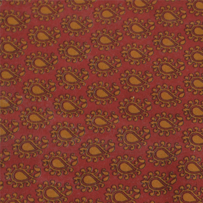 Sanskriti Vintage Dark Red Sarees Blend Georgette Printed Sari Craft Fabric