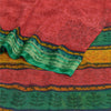 Sanskriti Vintage Red/Green Sarees Printed Blend Georgette Sari Craft Fabric
