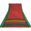 Sanskriti Vintage Red/Green Sarees Printed Blend Georgette Sari Craft Fabric